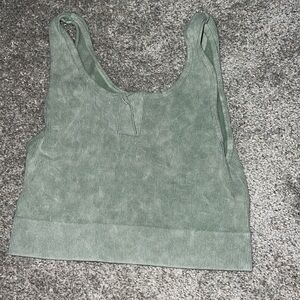 Green cropped tank